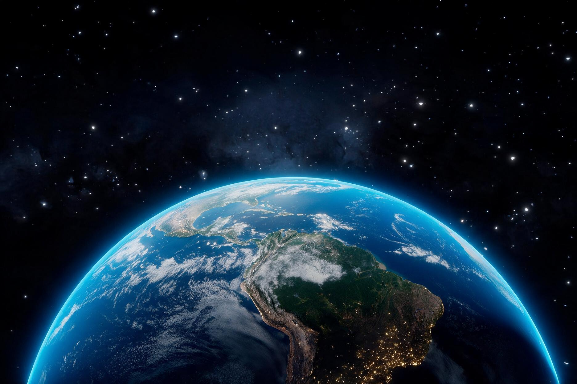 Vue de l'Amérique du Sud depuis l'espace